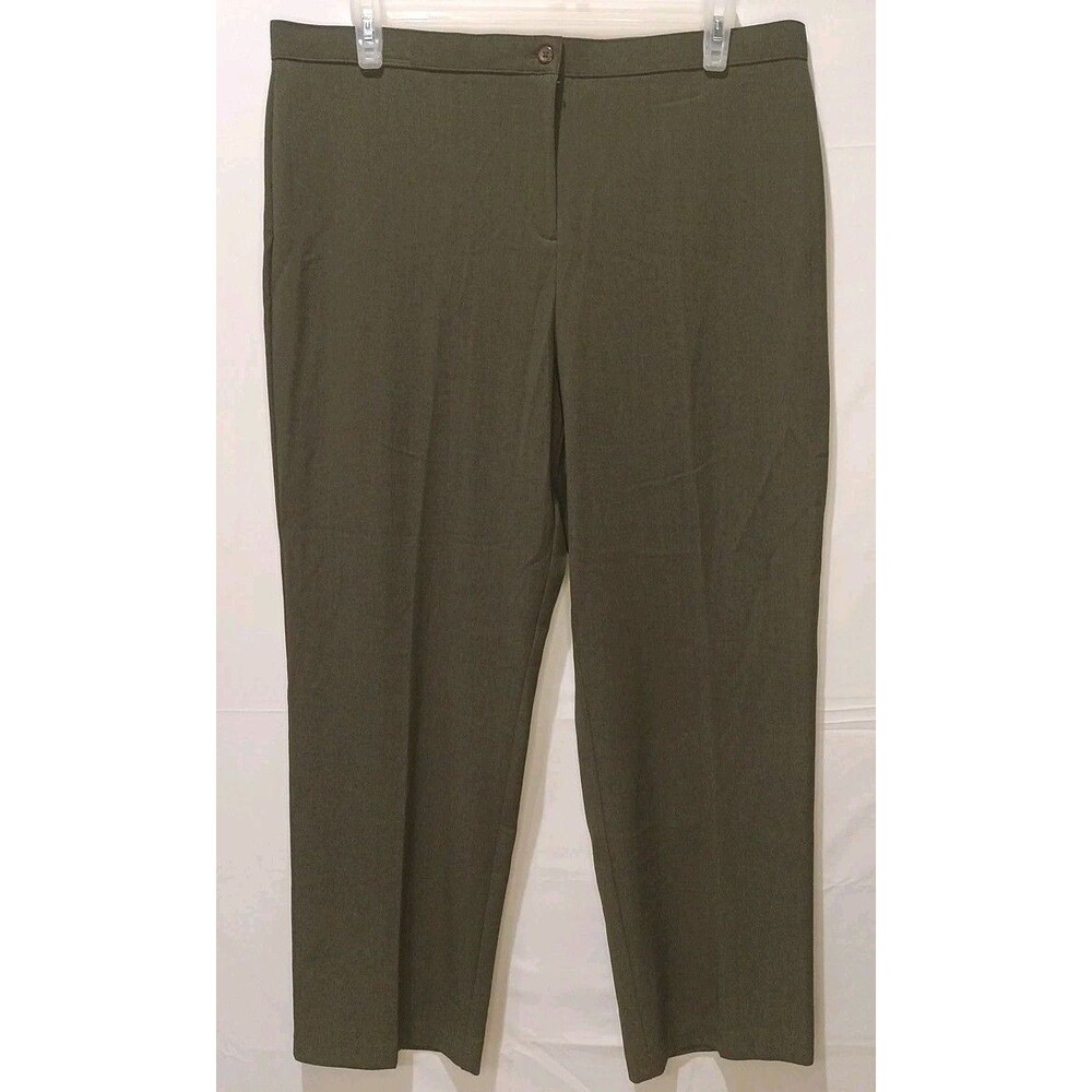 Briggs New York Women's Straight Leg Slimming Solution Pants Size 18 Olive NWT